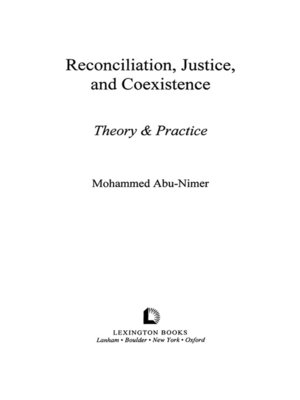cover image of Reconciliation, Justice, and Coexistence